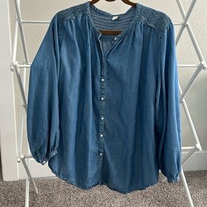 Old Navy, Women’s Jean 3/4 sleeve shirt, Size Large
